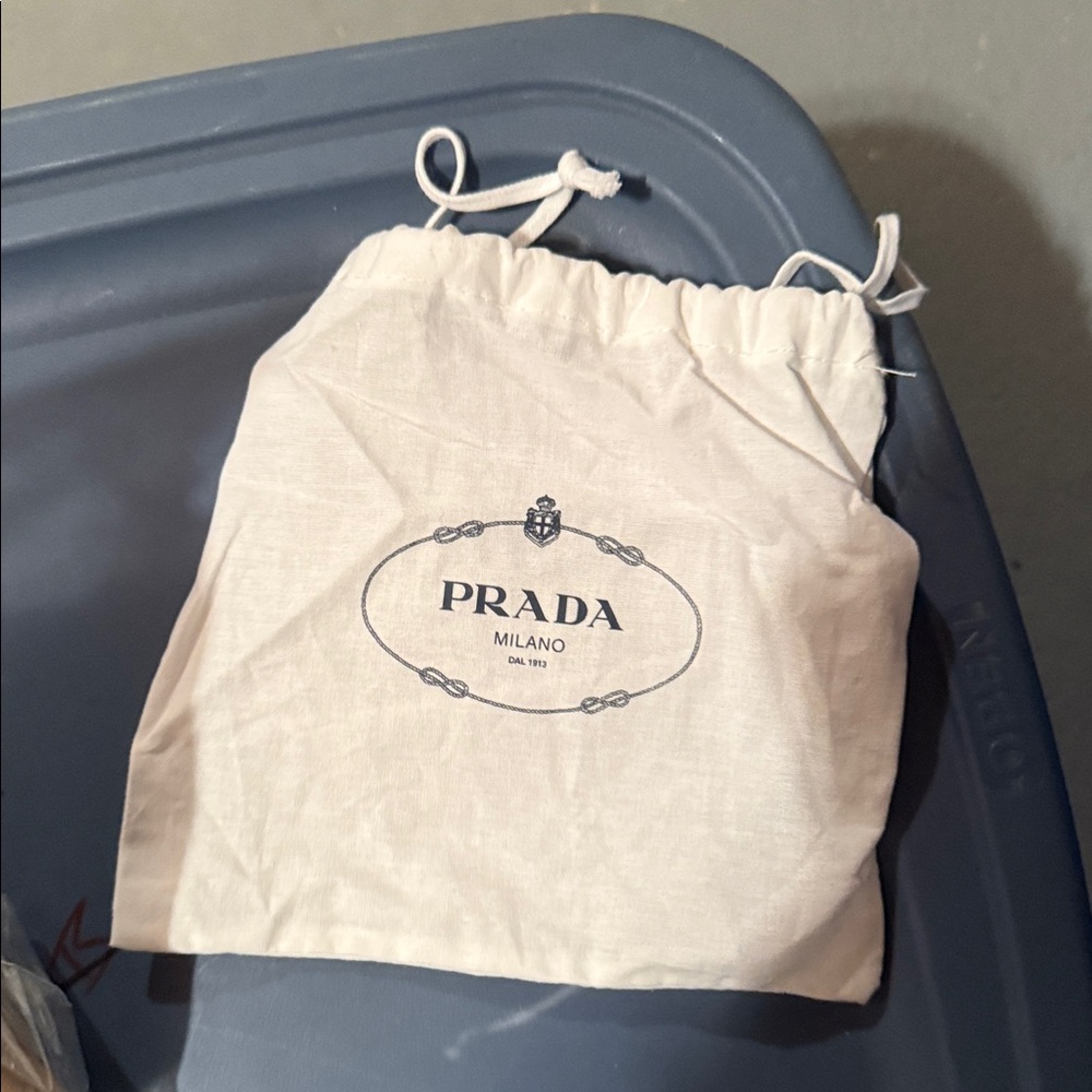 Prada Cream Drawstring small Pouch